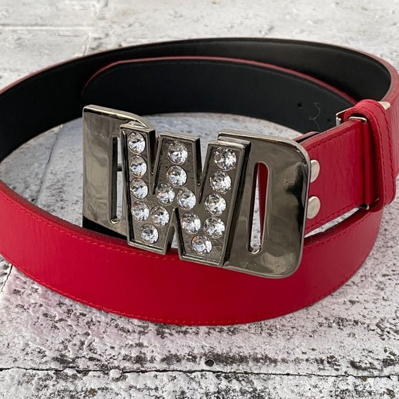 Dance With Dragon Women Belt Red Leather DWD Golf Japan Waistband Size 41-42